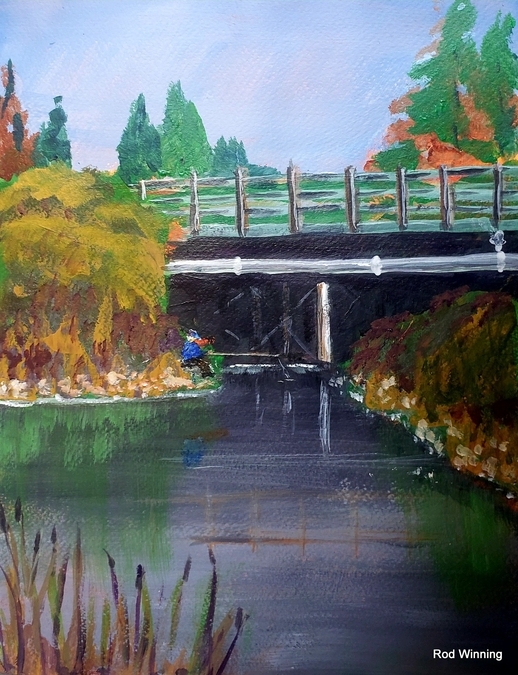 Fisherman under the Ladner Harbour Bridge